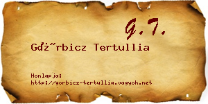 Görbicz Tertullia névjegykártya